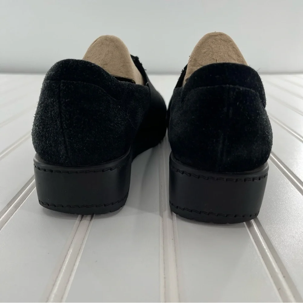STUART WEITZMAN BLACK GOFORTH SUEDE WEDGE SLIP-ON SIZE 7